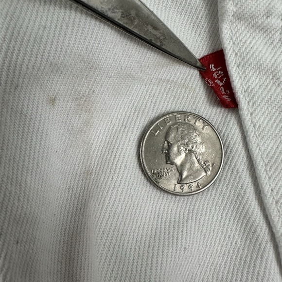 VTG Levi's 501 White Jeans Men Actual 32x26 Button Fly Straight 100% Cotton Y2K - Picture 5 of 16